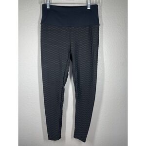 Women's Baleaf Leggings Size Medium Black Pleated Backside Textured Yoga Athleti